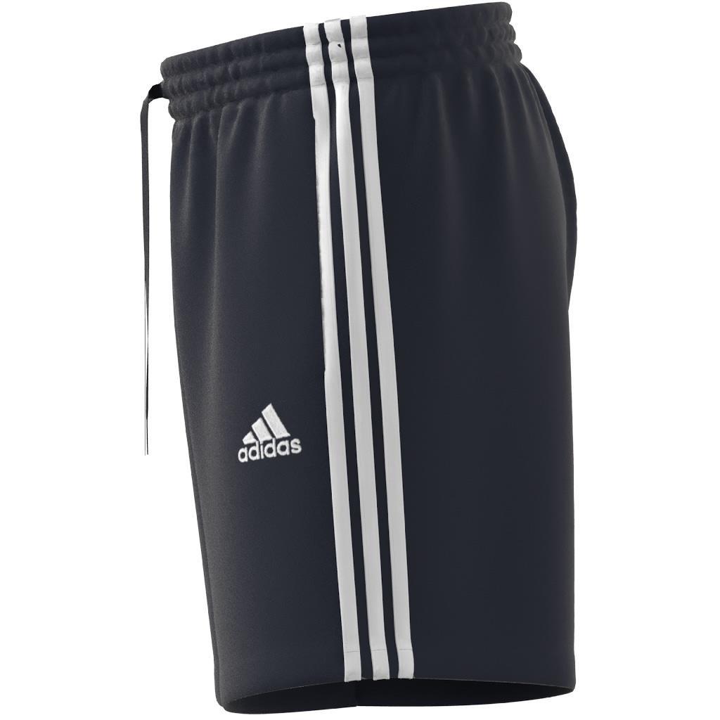 Essentials French Terry 3-Stripes Shorts, Blue, , large image number 3