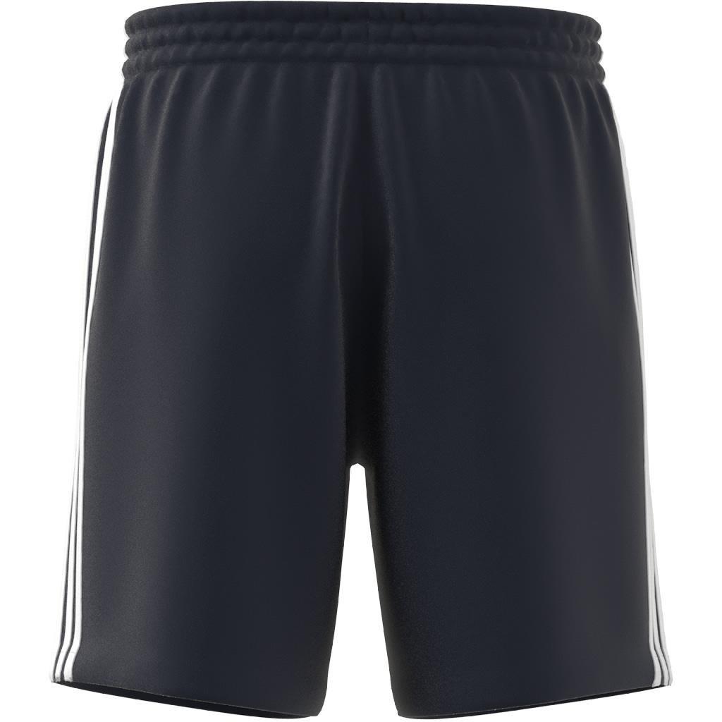 Essentials French Terry 3-Stripes Shorts, Blue, , large image number 4