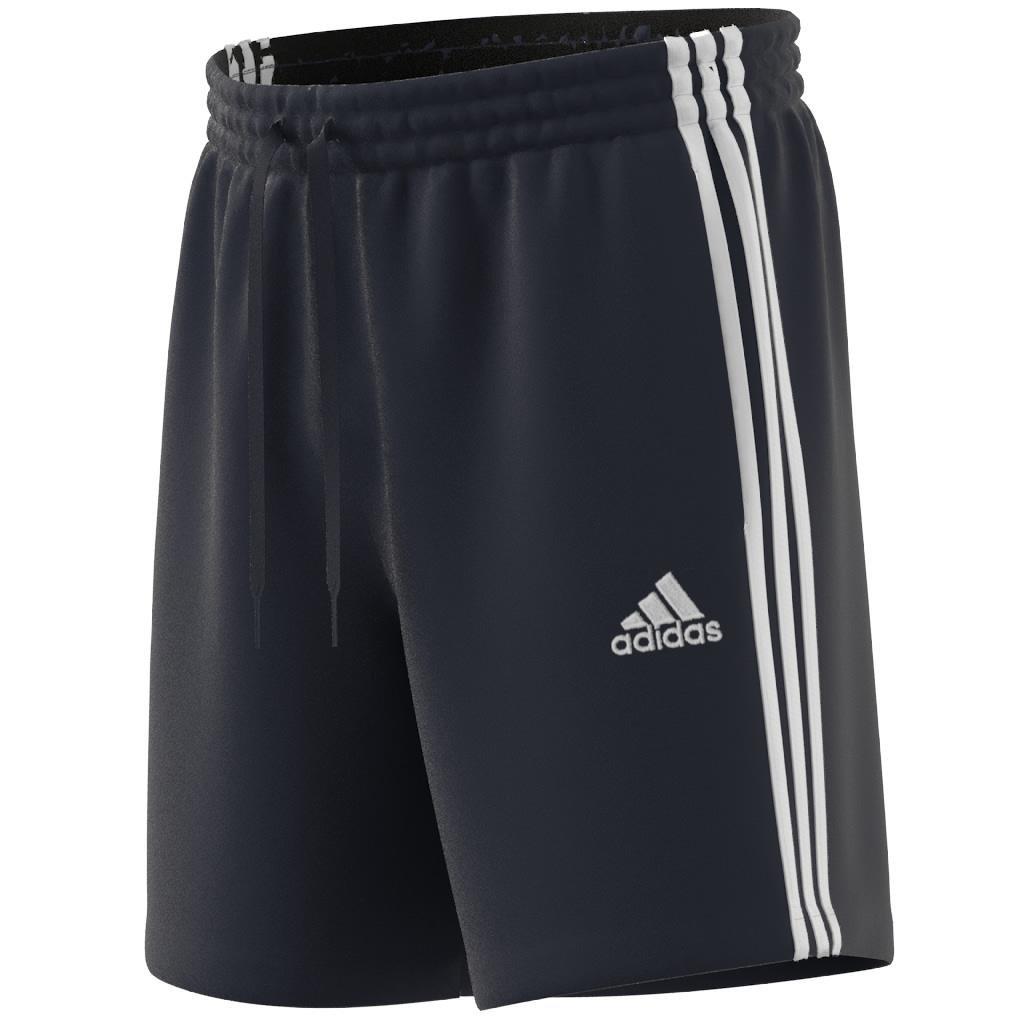 Essentials French Terry 3-Stripes Shorts, Blue, , large image number 7