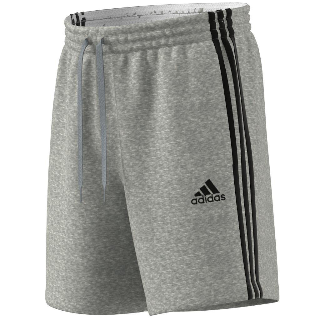 Essentials French Terry 3-Stripes Shorts, Grey, , large image number 3