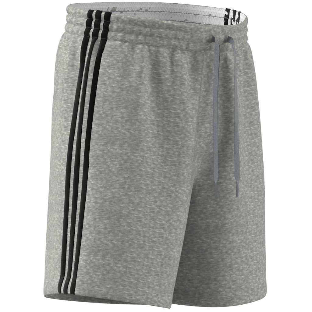 Essentials French Terry 3-Stripes Shorts, Grey, A901_ONE, large image number 4