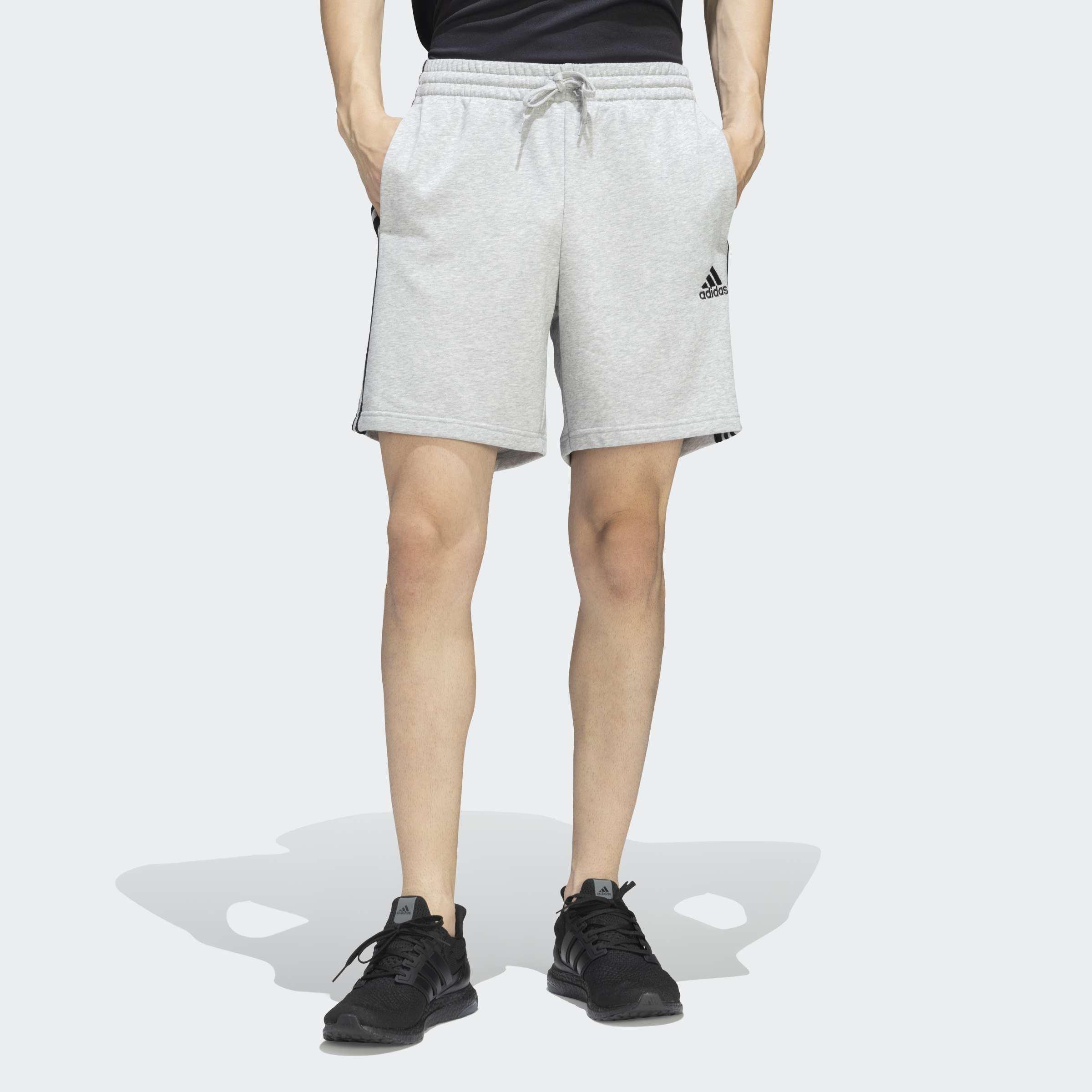 Essentials French Terry 3-Stripes Shorts, Grey, A901_ONE, large image number 5