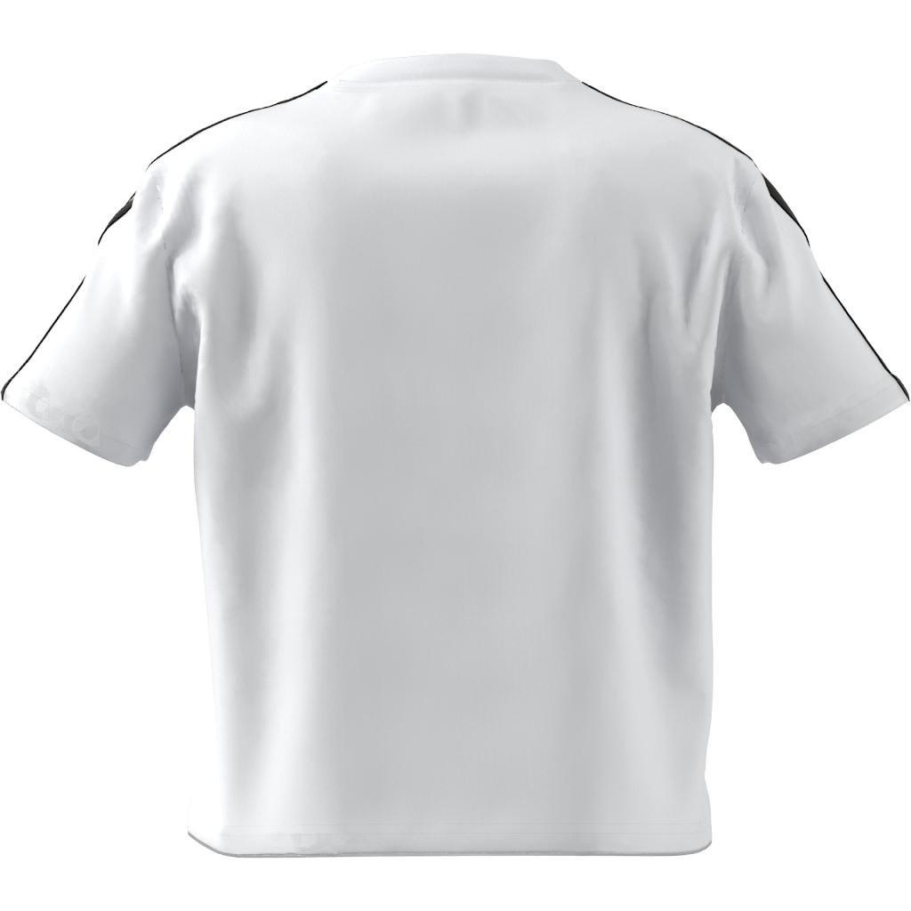Essentials Loose 3-Stripes Crop Top, White, , large image number 4