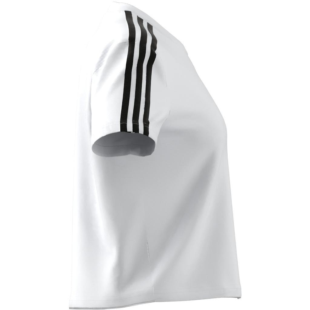 Essentials Loose 3-Stripes Crop Top, White, , large image number 6