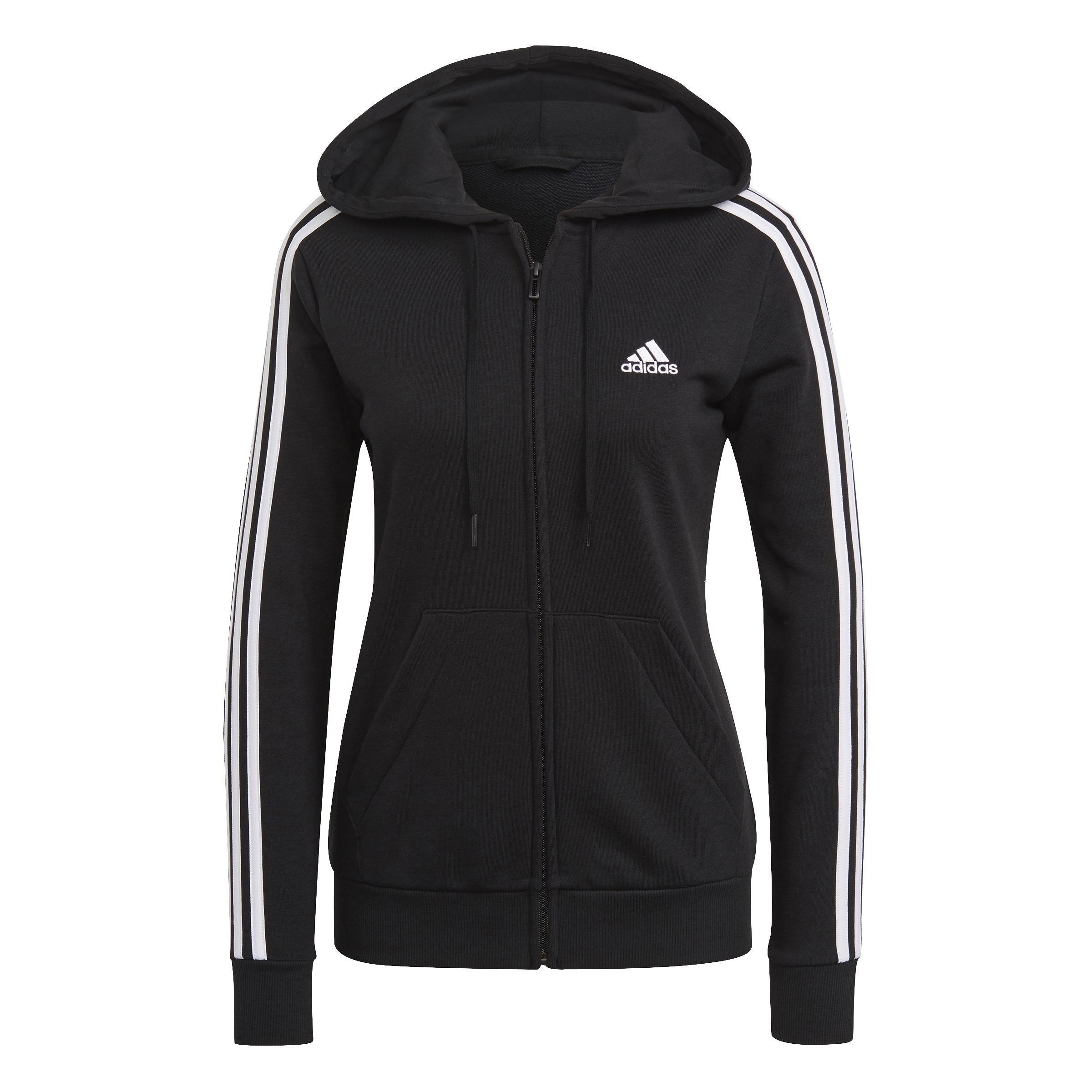 Essentials French Terry 3-Stripes Full-Zip Hoodie, Multicolour, , large image number 0