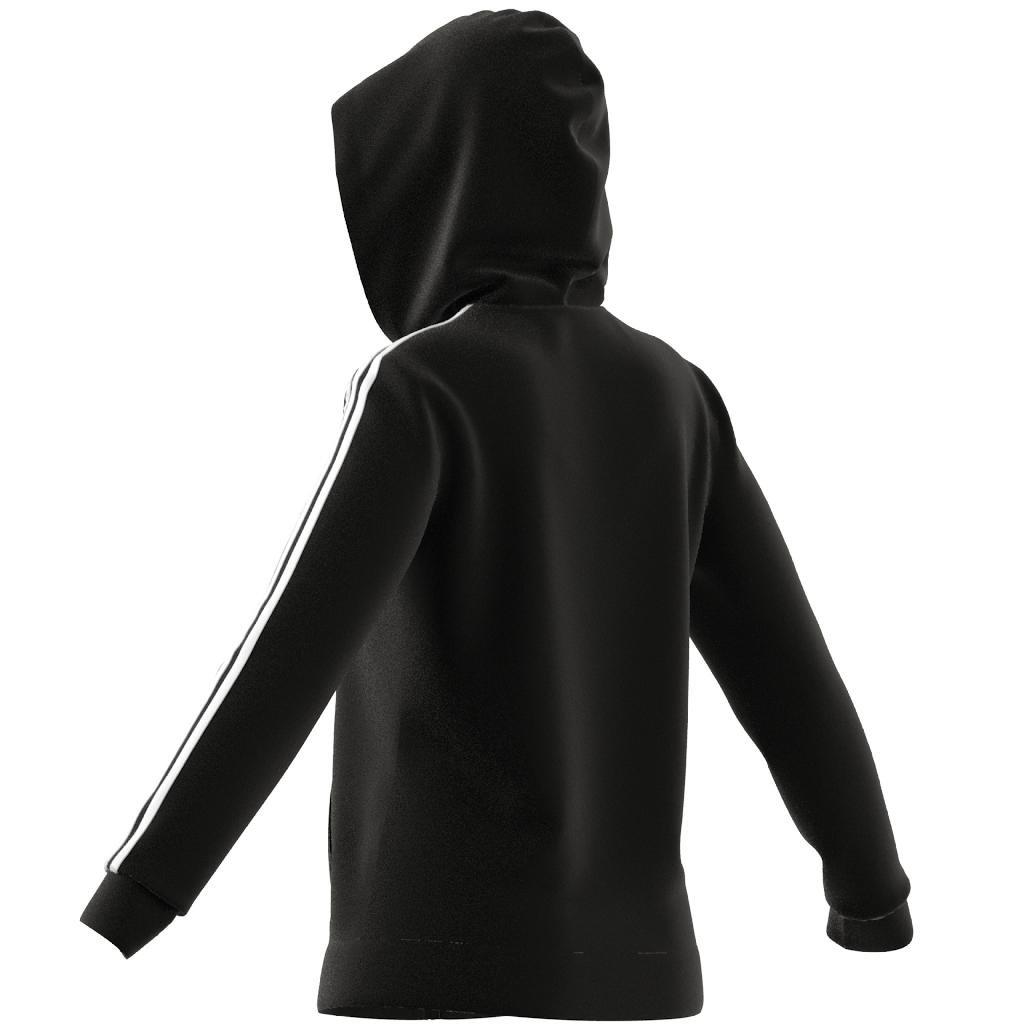 Women Essentials French Terry 3-Stripes Full-Zip Hoodie, Black, A901_ONE, large image number 4