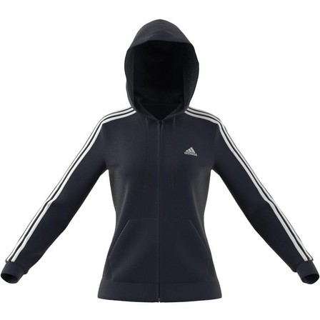 Women Essentials French Terry 3-Stripes Full-Zip Hoodie, Blue, A901_ONE, large image number 1