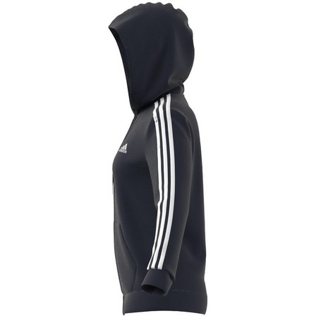 Women Essentials French Terry 3-Stripes Full-Zip Hoodie, Blue, A901_ONE, large image number 4