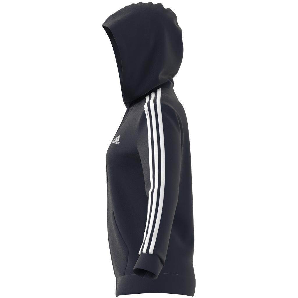 Essentials French Terry 3-Stripes Full-Zip Hoodie, Blue, A901_ONE, large image number 4
