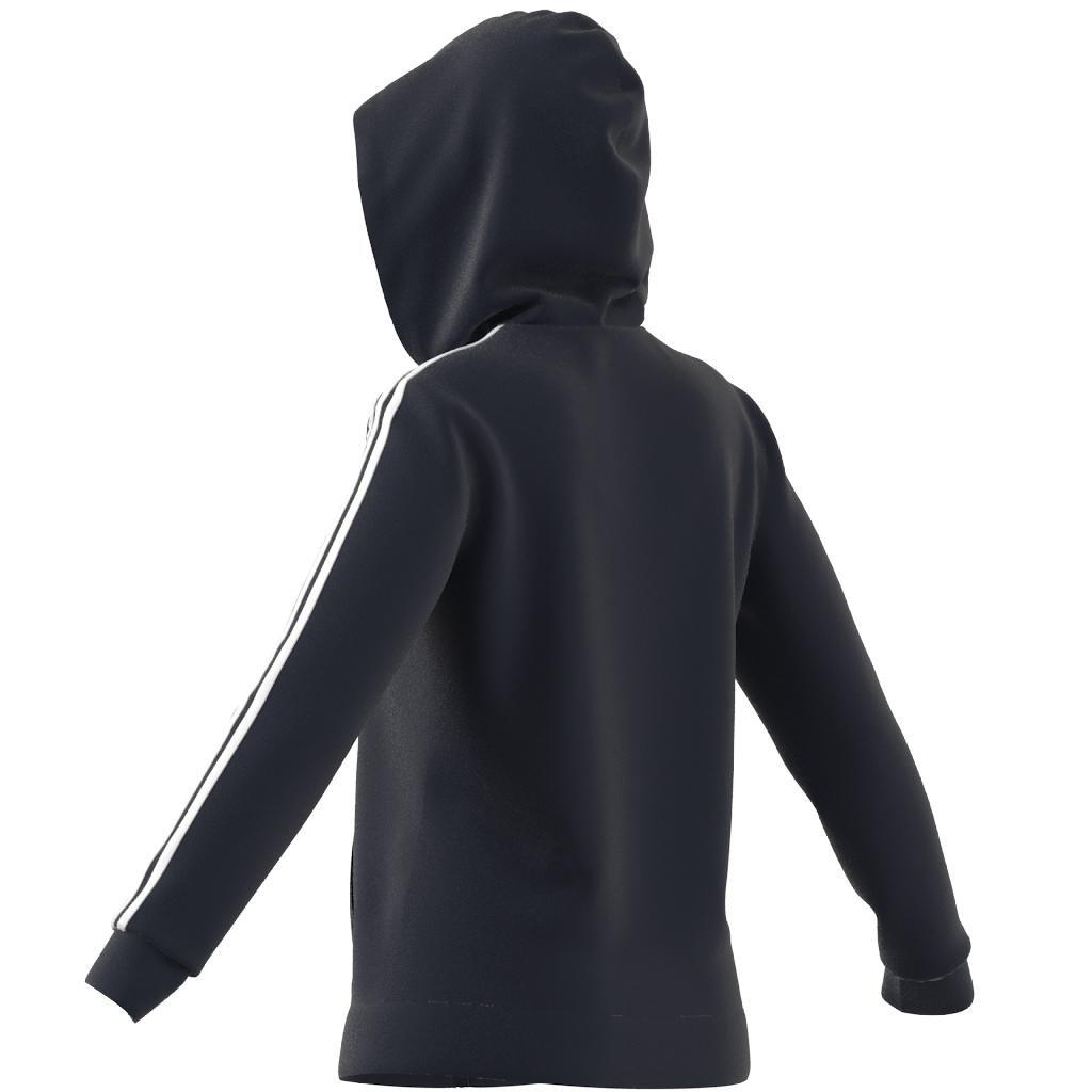 Essentials French Terry 3-Stripes Full-Zip Hoodie, Blue, A901_ONE, large image number 5