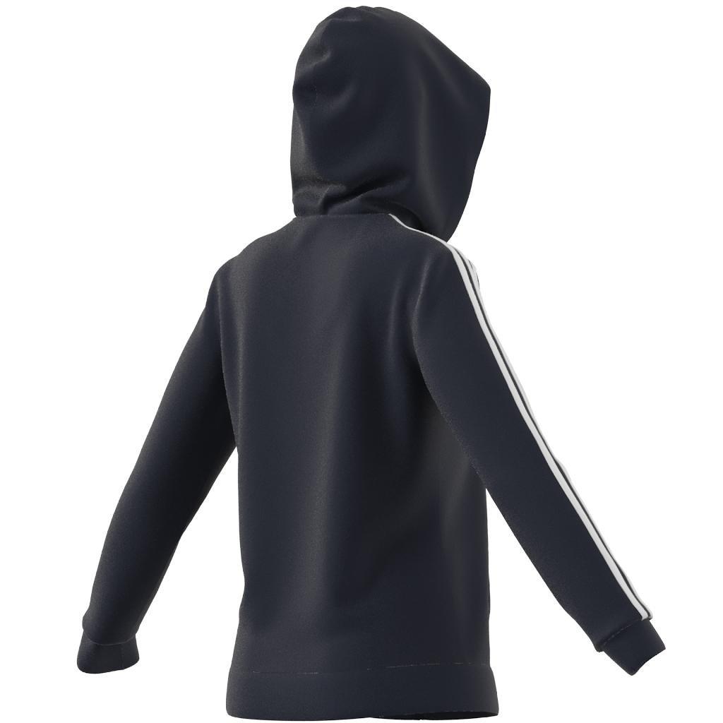 Essentials French Terry 3-Stripes Full-Zip Hoodie, Blue, A901_ONE, large image number 6