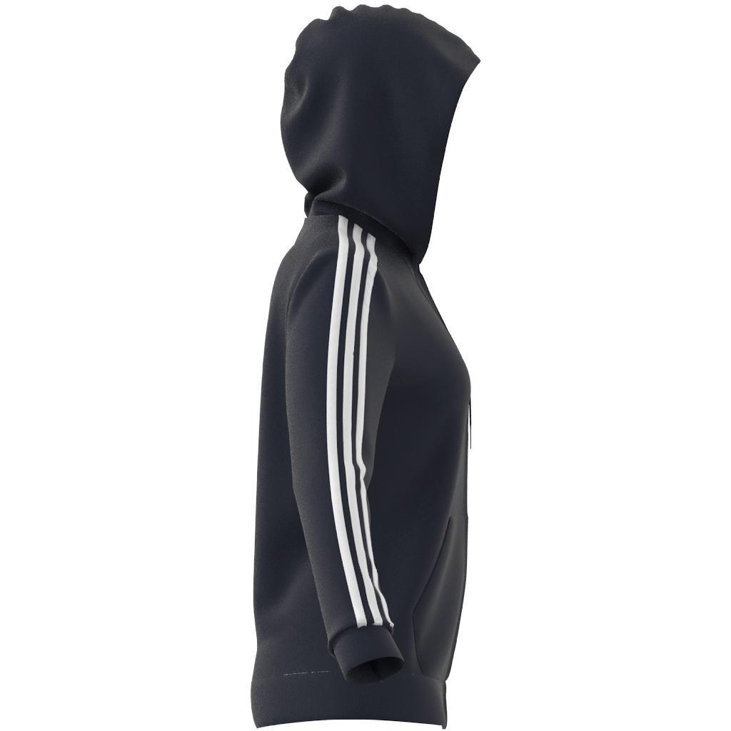 Essentials French Terry 3-Stripes Full-Zip Hoodie, Blue, A901_ONE, large image number 7