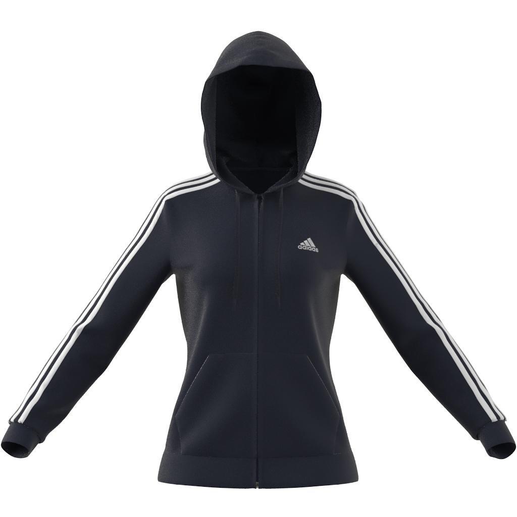 Essentials French Terry 3-Stripes Full-Zip Hoodie, Blue, A901_ONE, large image number 8