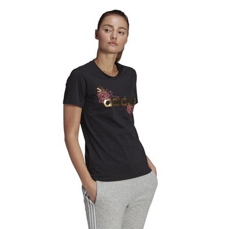 Women Linear Foil Graphic T-Shirt, Black, A901_ONE, large image number 24