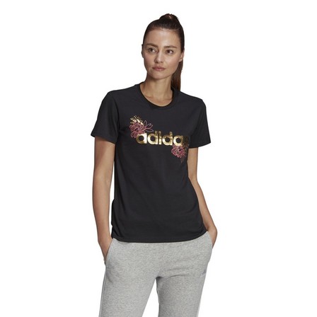 Women Linear Foil Graphic T-Shirt, Black, A901_ONE, large image number 25