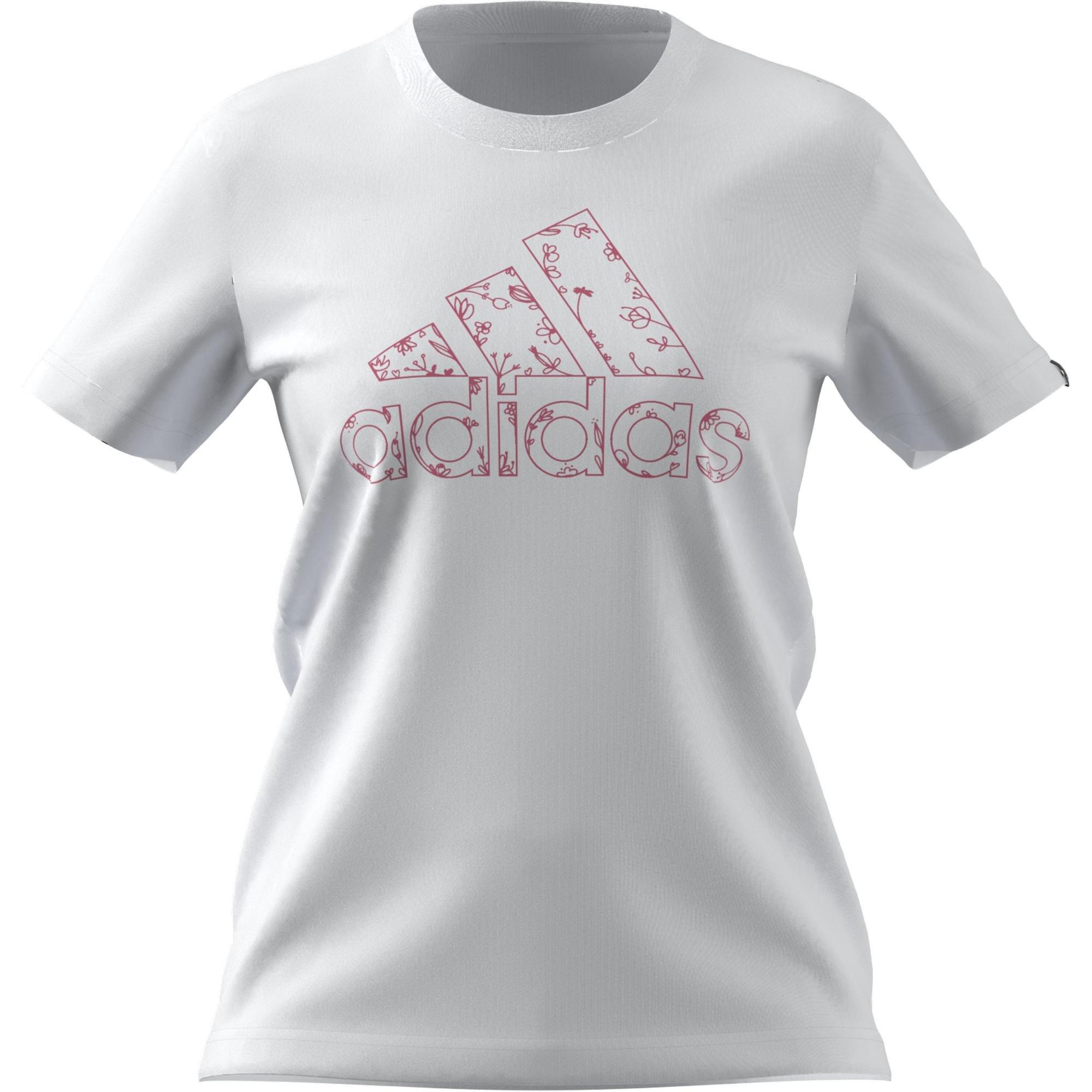 Outlined Floral Graphic T-Shirt, White, A901_ONE, large image number 2