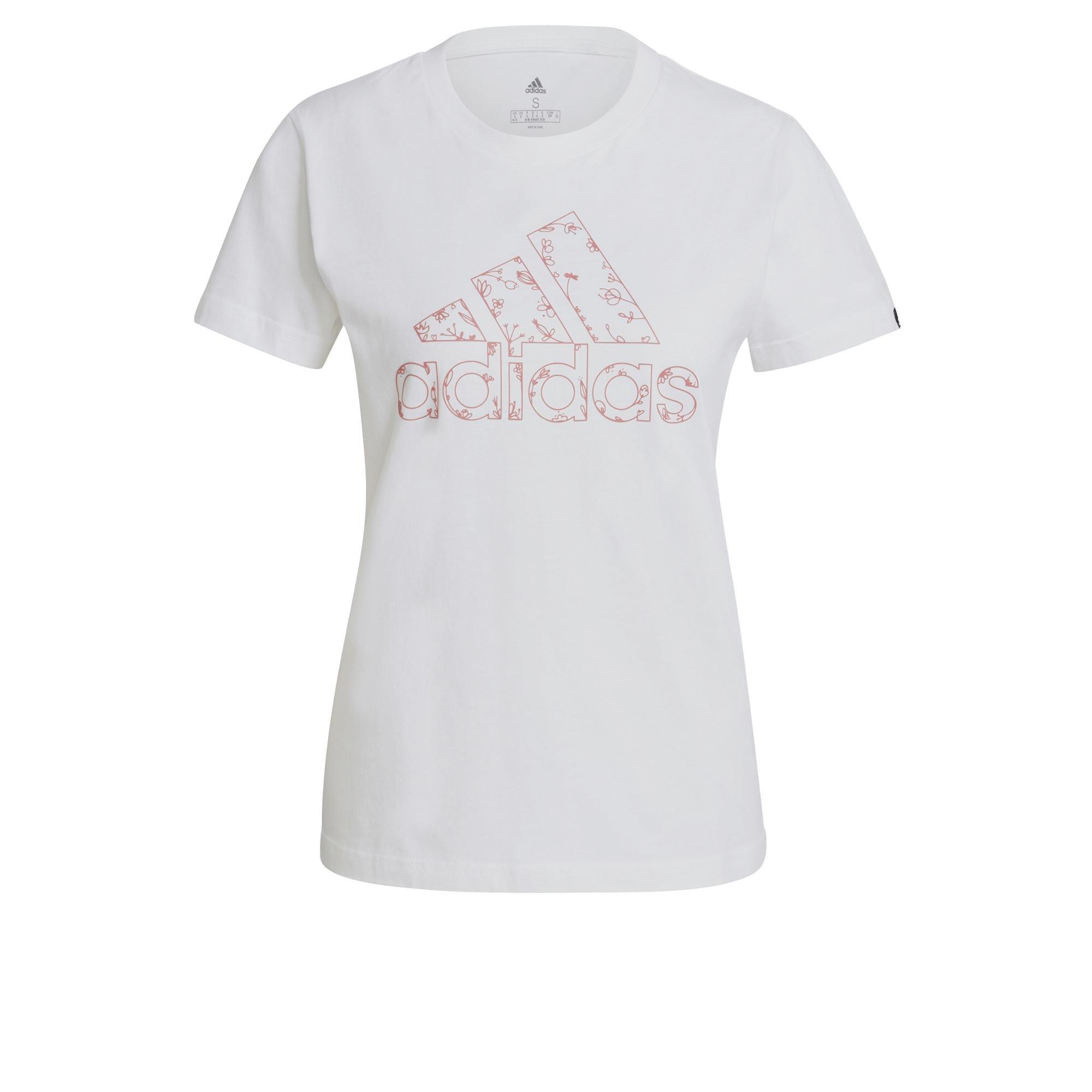 Outlined Floral Graphic T-Shirt, White, A901_ONE, large image number 3