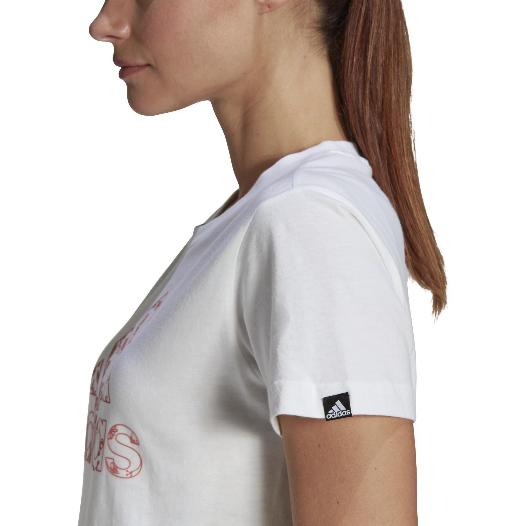 Outlined Floral Graphic T-Shirt, White, A901_ONE, large image number 5