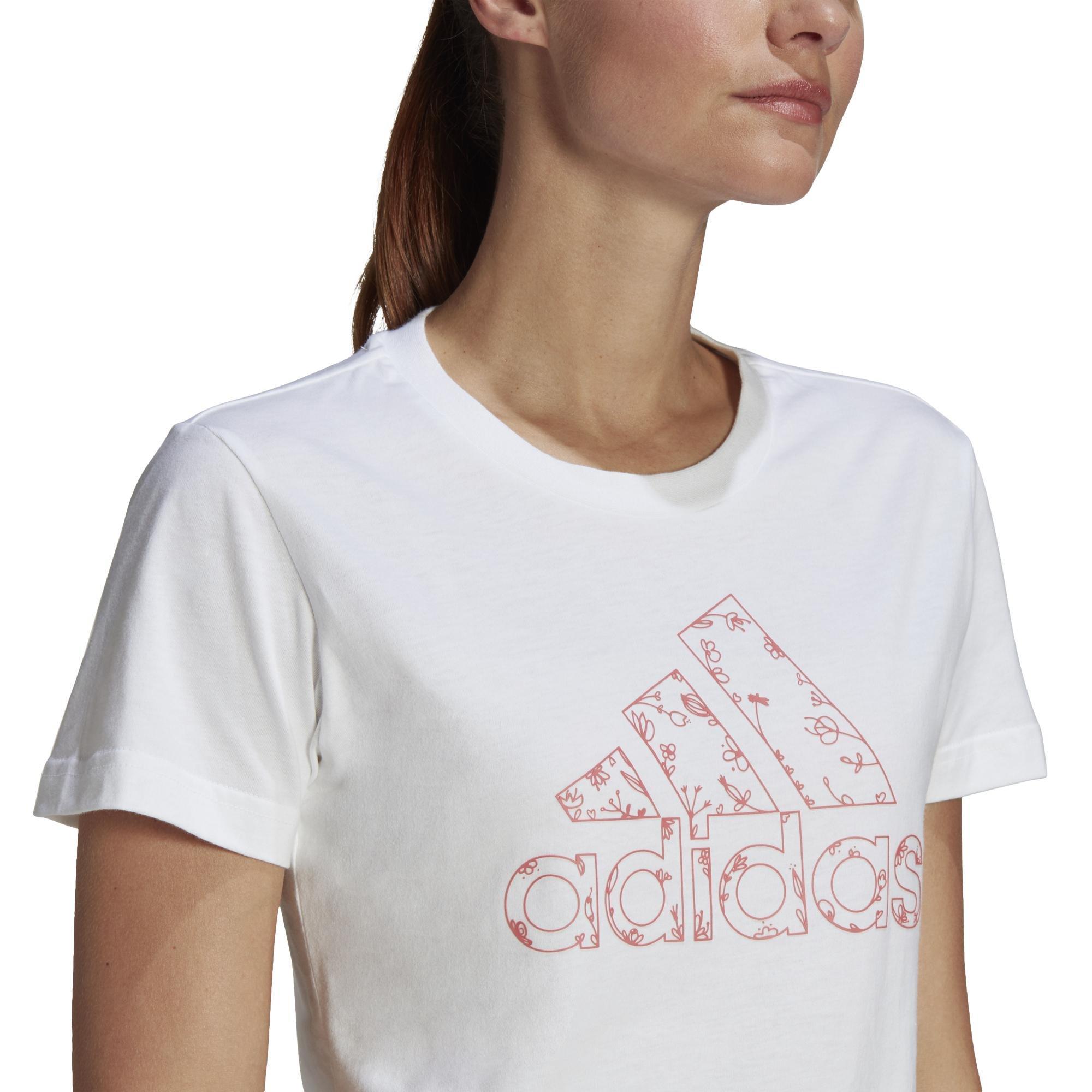 Outlined Floral Graphic T-Shirt, White, A901_ONE, large image number 6