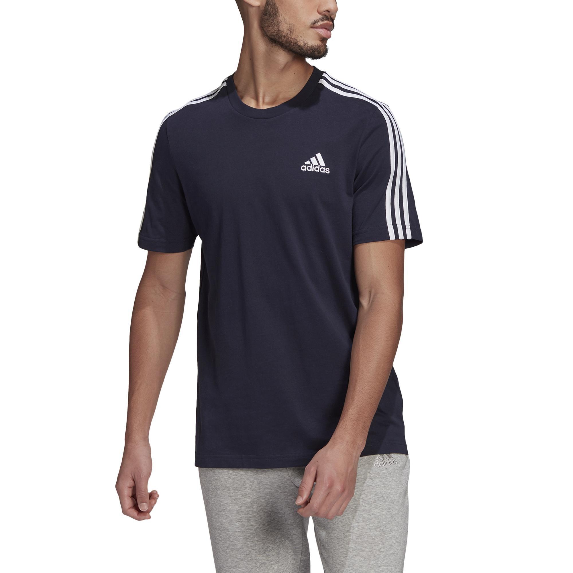 Men Essentials 3-Stripes T-Shirt, Blue, A901_ONE, large image number 0