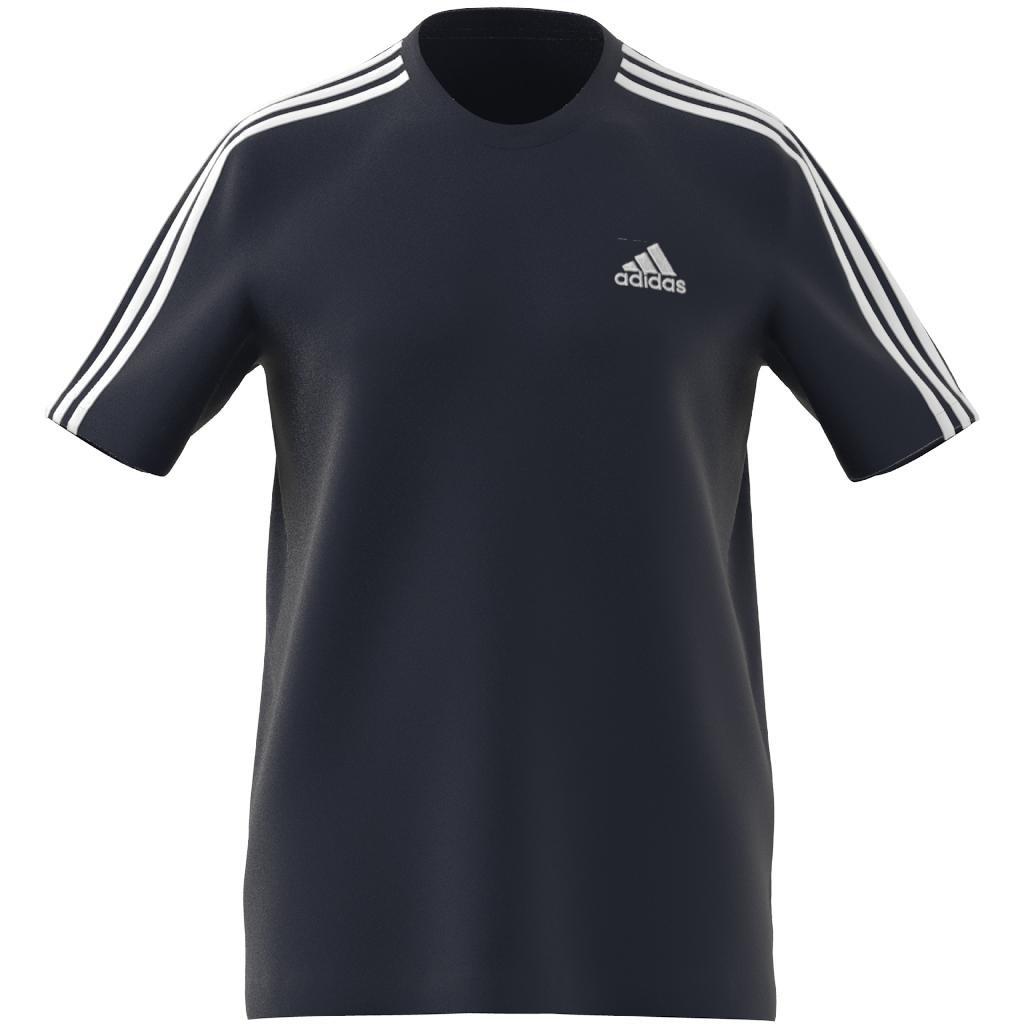 Adidas essentials 3 store stripe t shirt mens