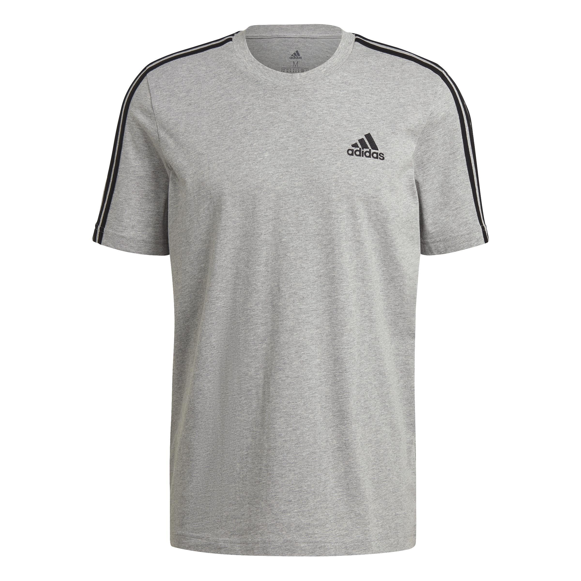 Men Essentials 3-Stripes T-Shirt, Grey, A901_ONE, large image number 0