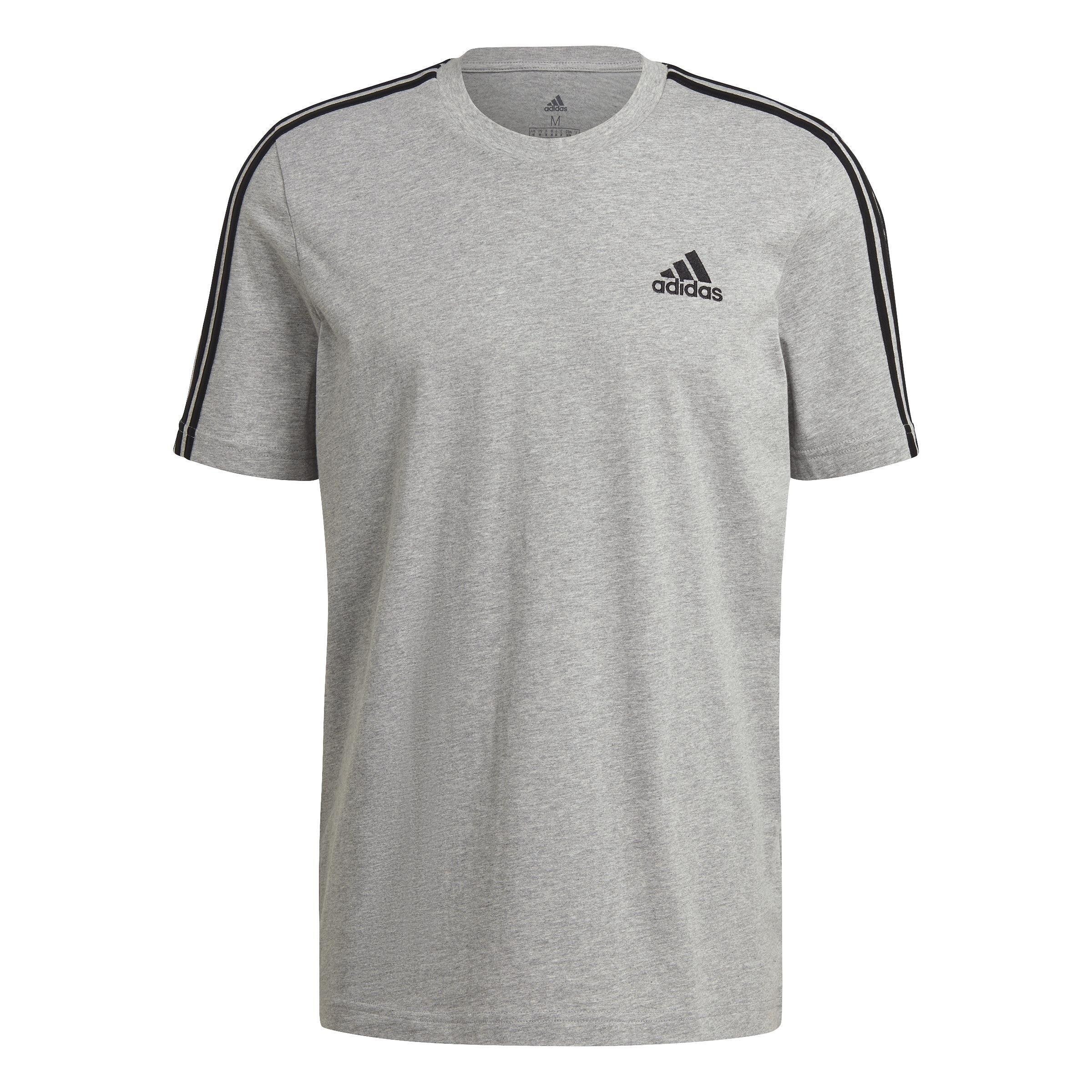 Men Essentials 3-Stripes T-Shirt, Grey, A901_ONE, large image number 1