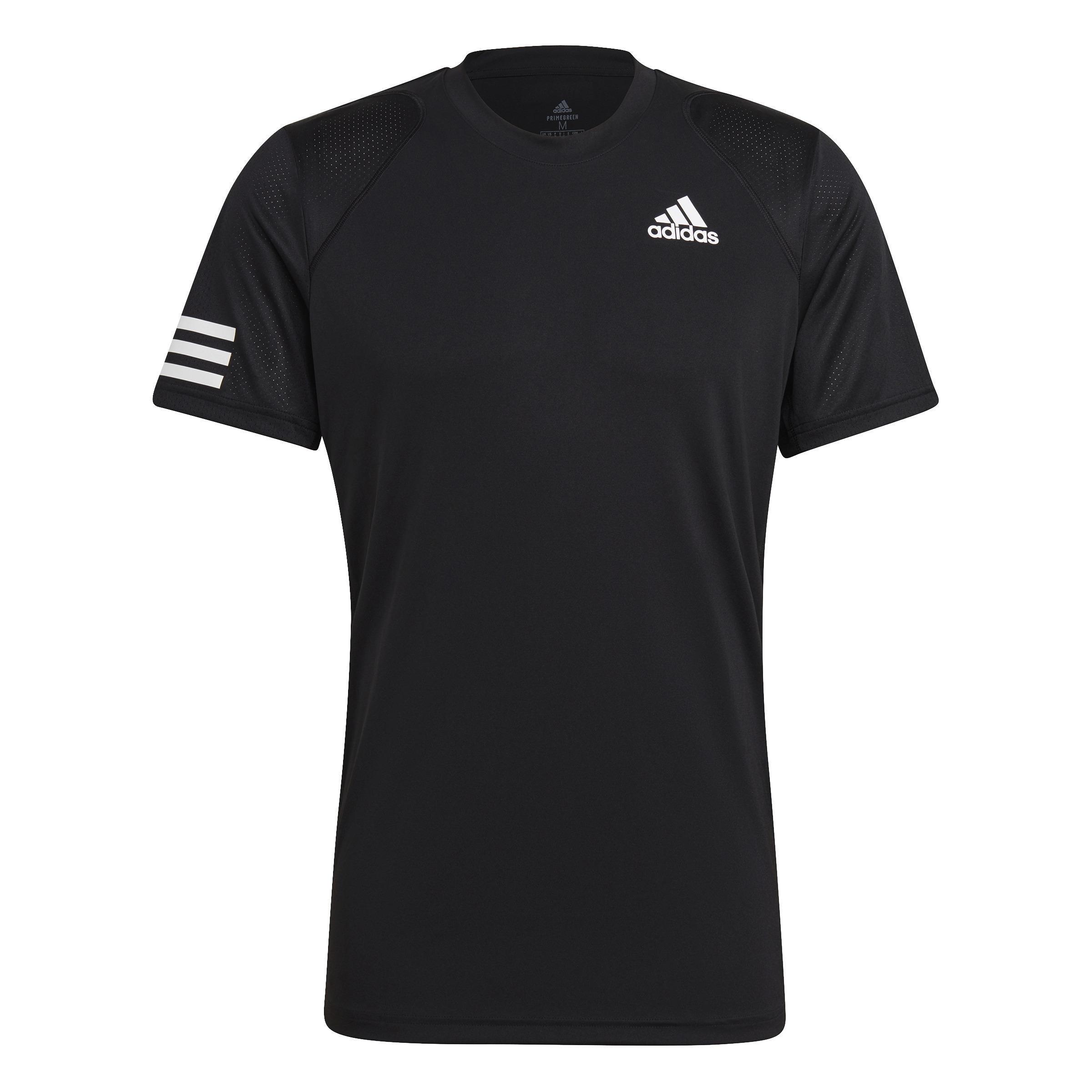 Club Tennis 3-Stripes T-Shirt, Black, A901_ONE, large image number 0