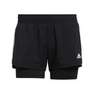Women Pacer 3-Stripes Woven Two-In-One Shorts, Black, A901_ONE, thumbnail image number 0