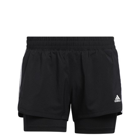 Women Pacer 3-Stripes Woven Two-In-One Shorts, Black, A901_ONE, large image number 1