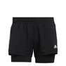 Women Pacer 3-Stripes Woven Two-In-One Shorts, Black, A901_ONE, thumbnail image number 1