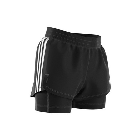 Women Pacer 3-Stripes Woven Two-In-One Shorts, Black, A901_ONE, large image number 3