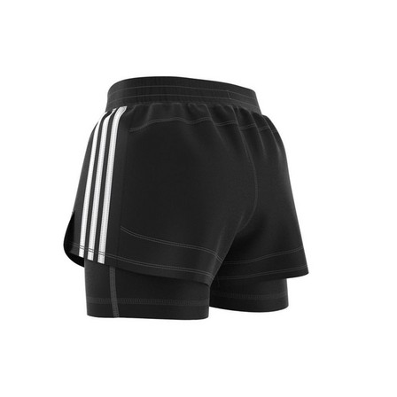 Women Pacer 3-Stripes Woven Two-In-One Shorts, Black, A901_ONE, large image number 6