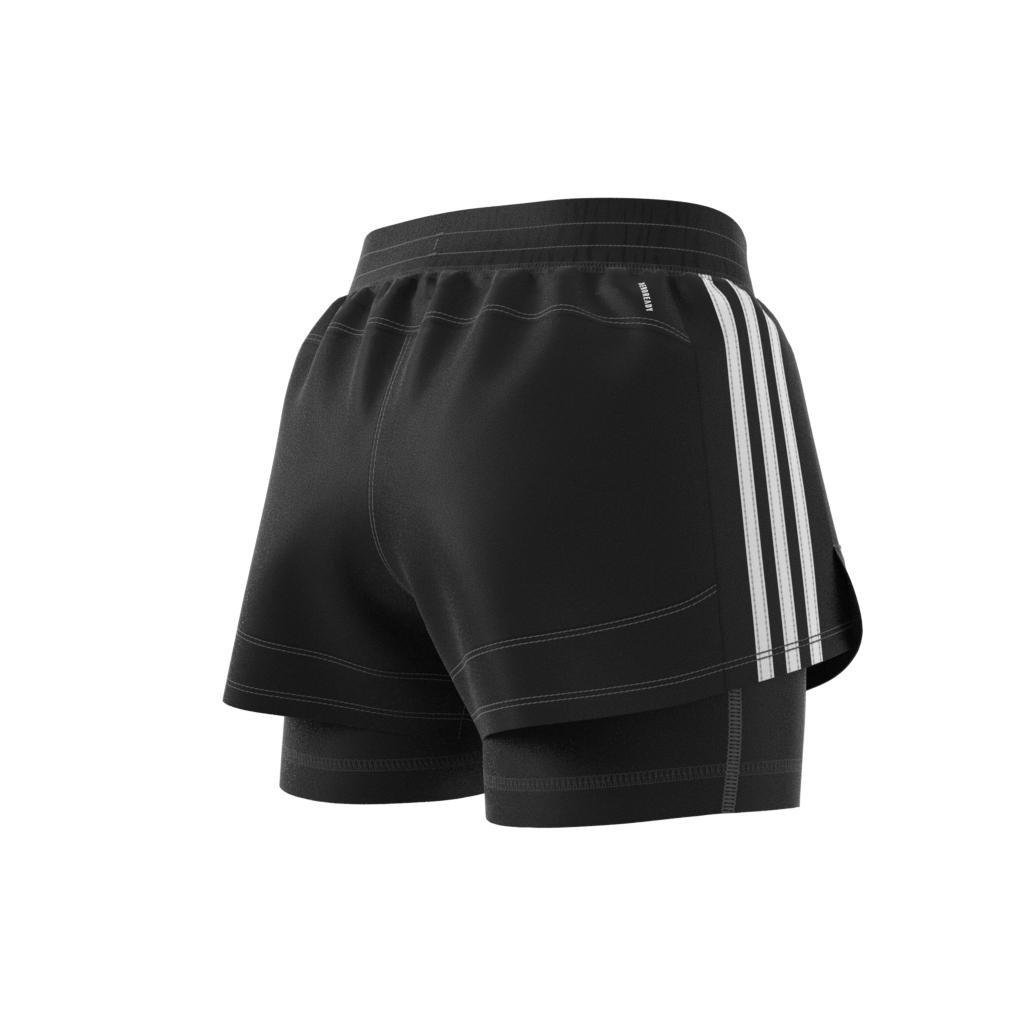 Pacer 3-Stripes Woven Two-In-One Shorts, Black, A901_ONE, large image number 7