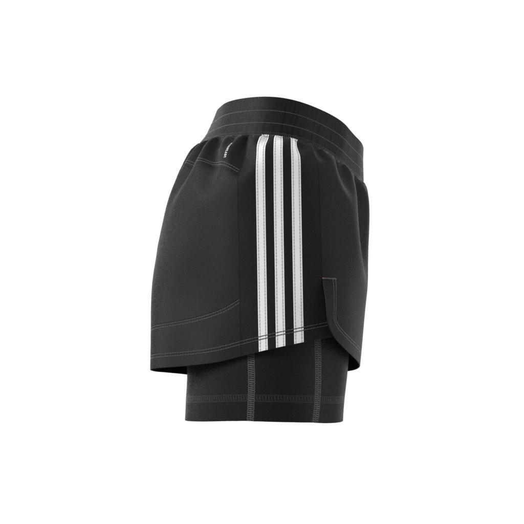 Buy Adidas Pacer 3-Stripes Woven Two-in-One Shorts black/white