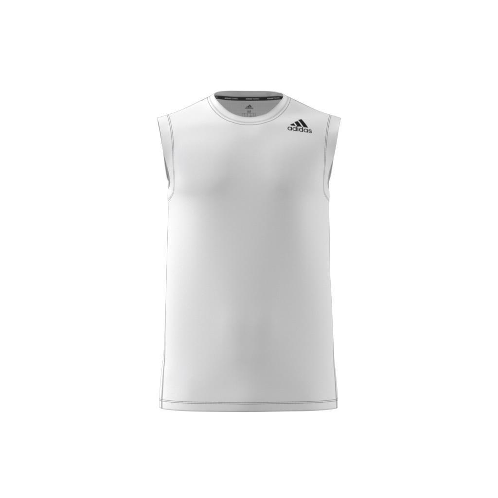 Techfit Sleeveless Fitted Tank Top, White, , large image number 4