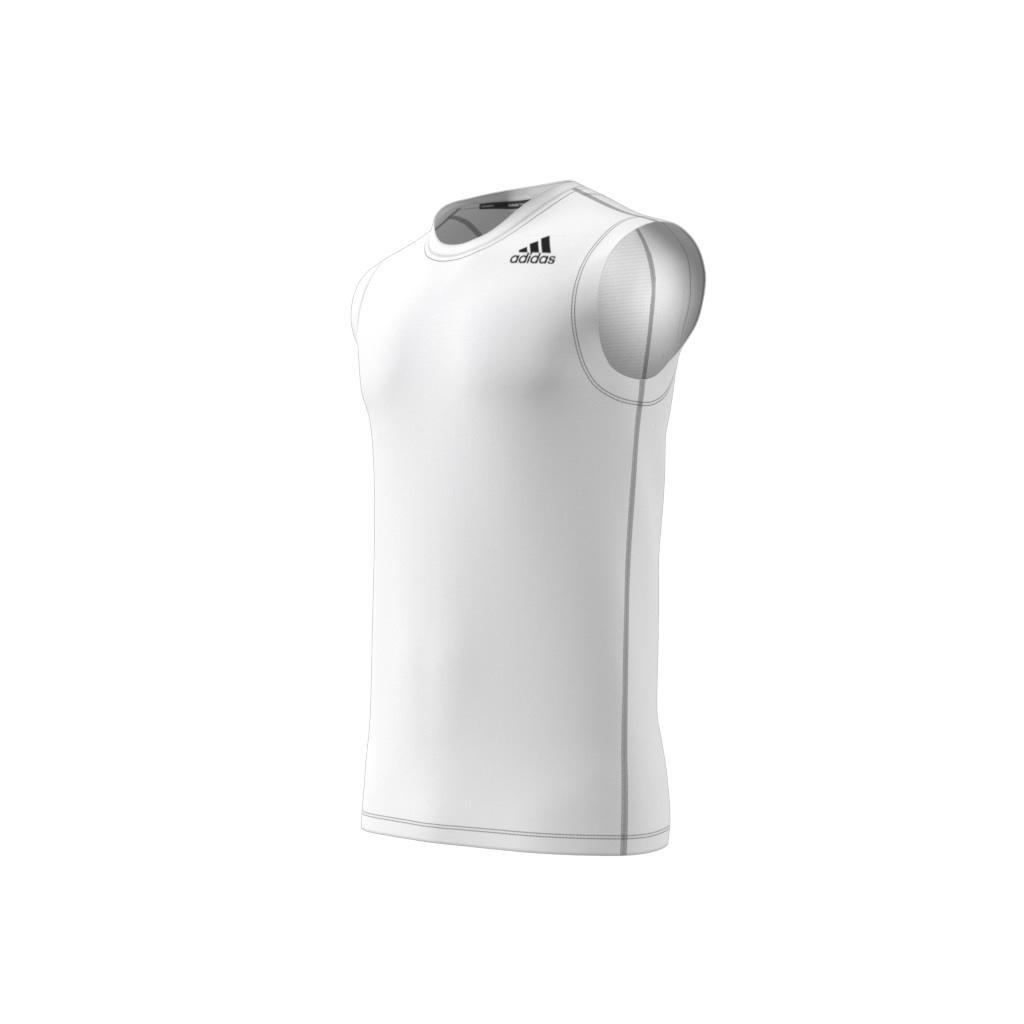 Techfit Sleeveless Fitted Tank Top, White, , large image number 9