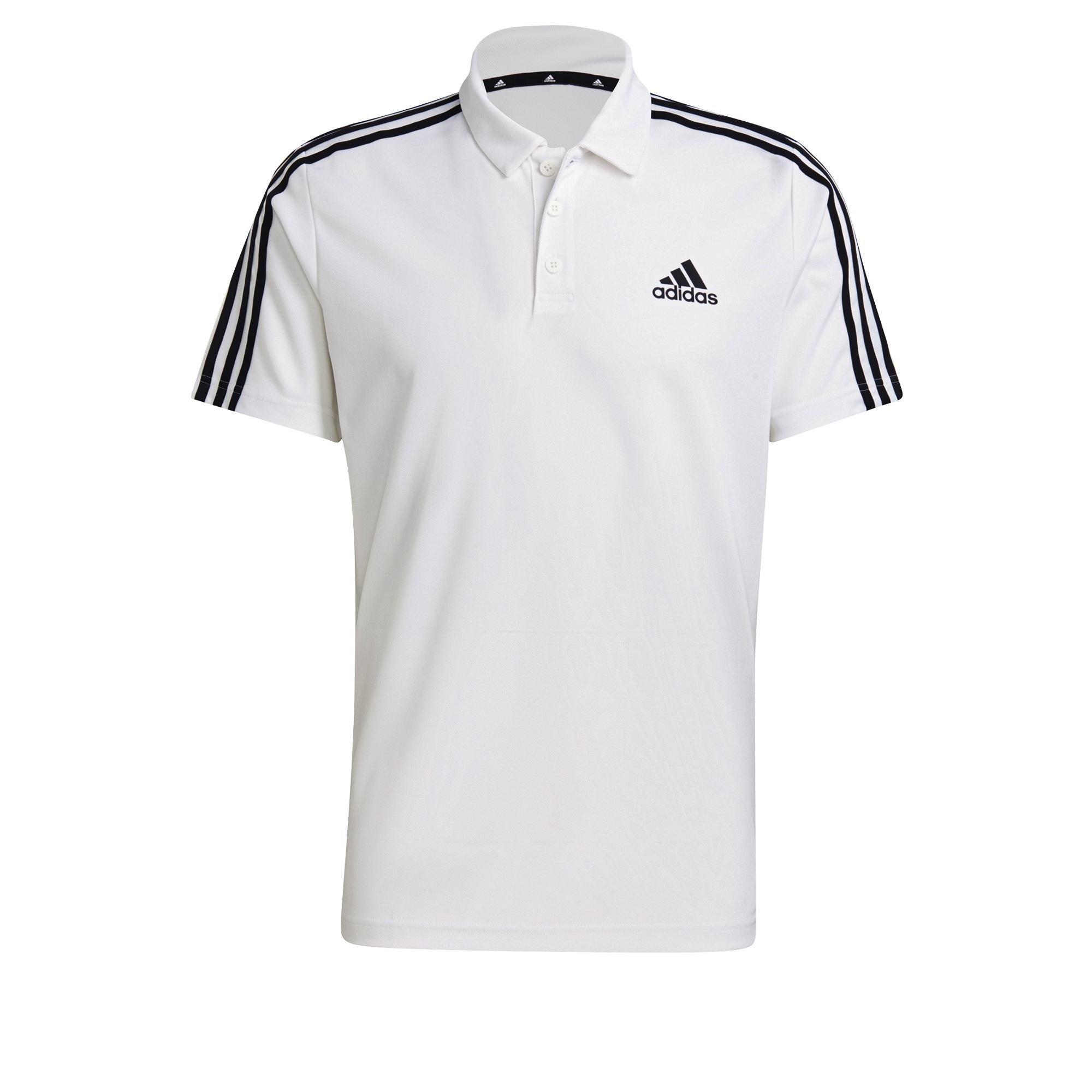 Primeblue Designed To Move Sport 3-Stripes Polo Shirt, White, A901_ONE, large image number 1