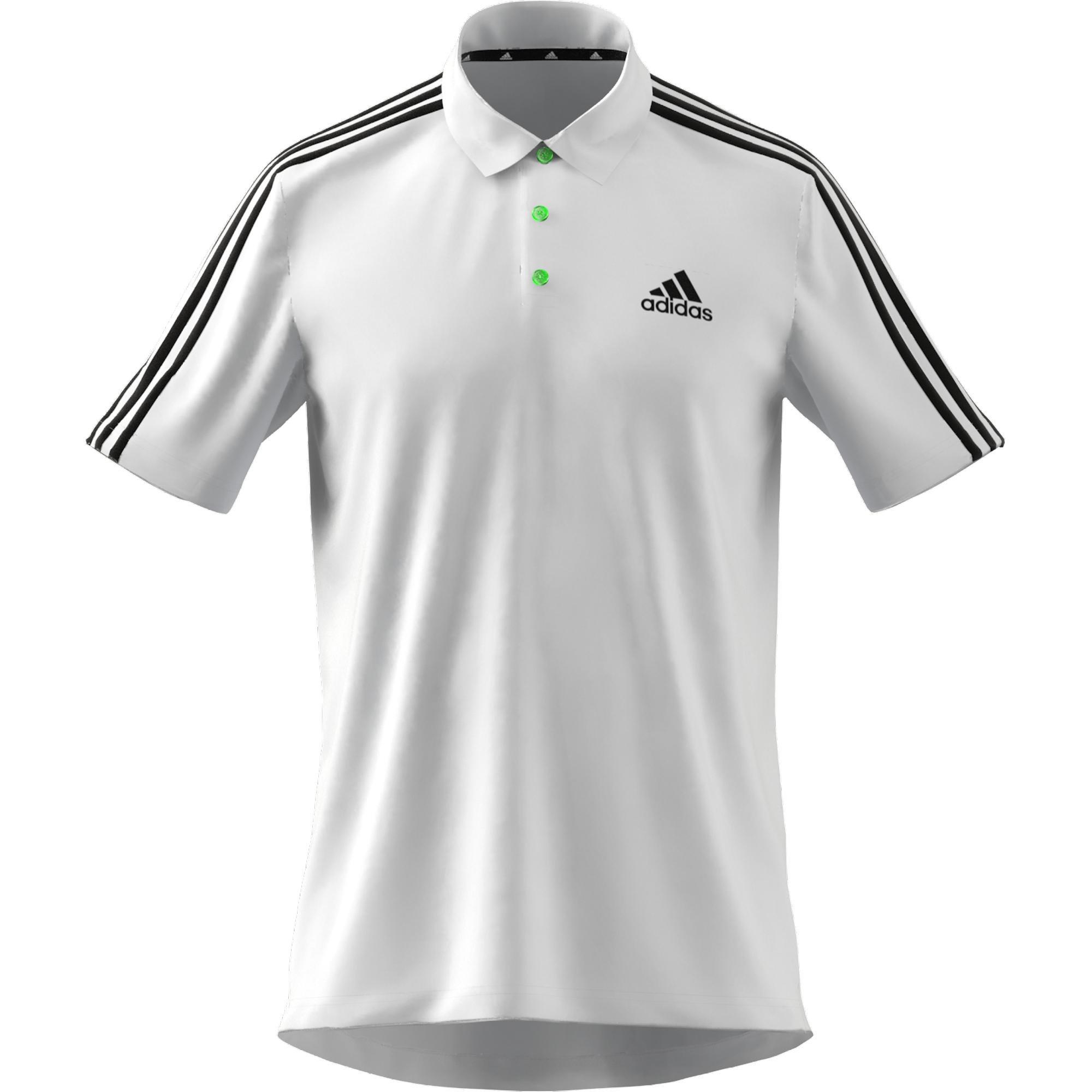 Primeblue Designed To Move Sport 3-Stripes Polo Shirt, White, A901_ONE, large image number 3
