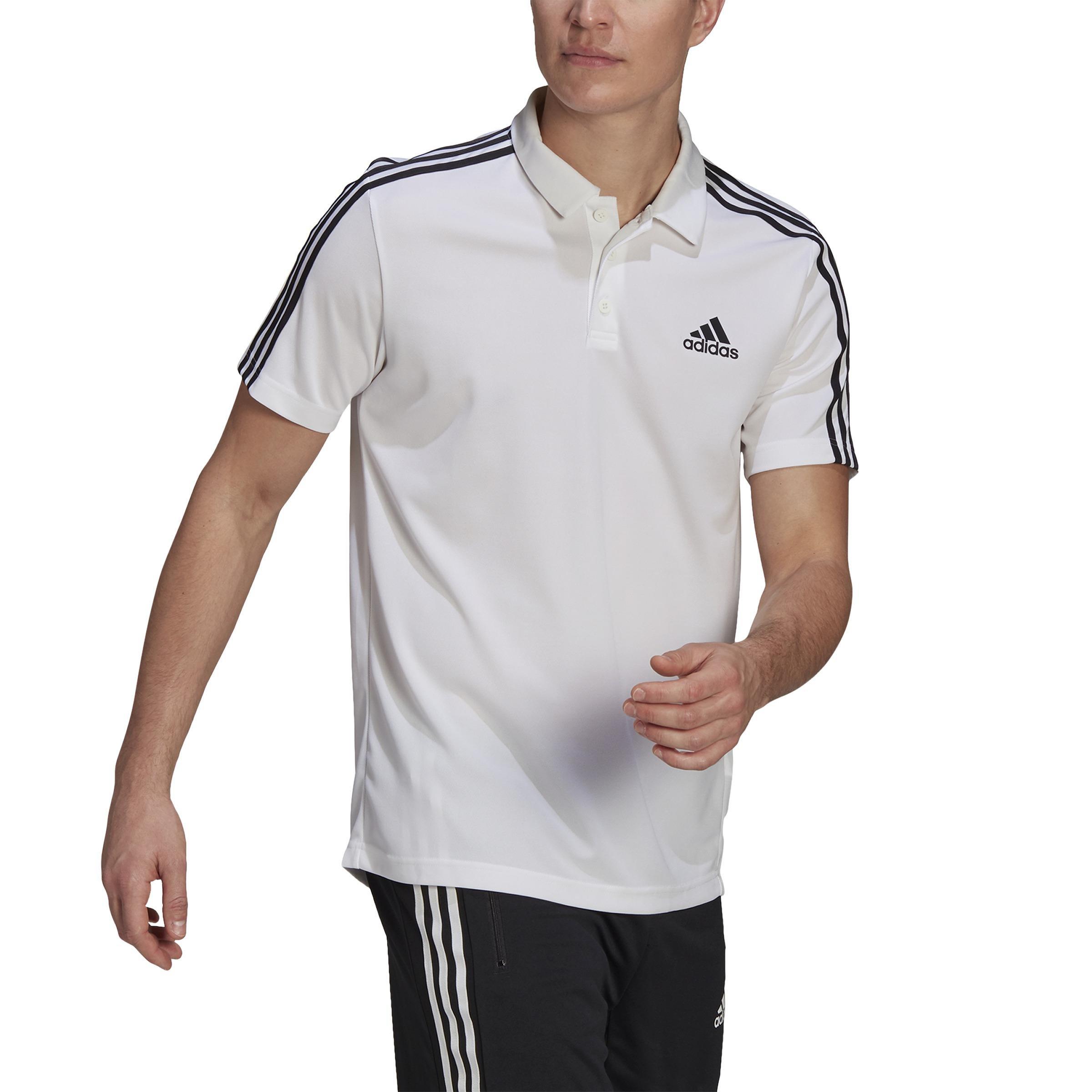 Primeblue Designed To Move Sport 3-Stripes Polo Shirt, White, A901_ONE, large image number 4