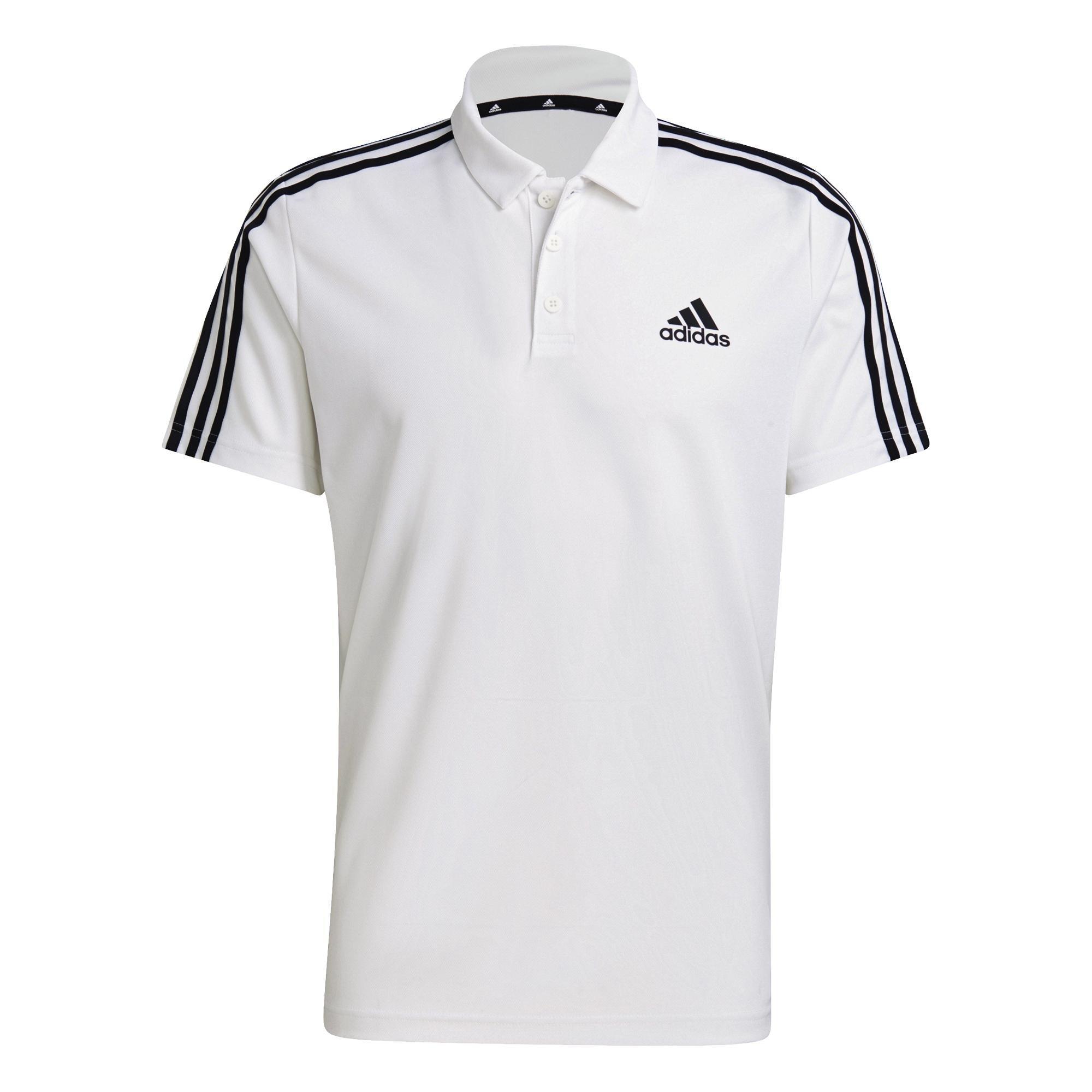 Primeblue Designed To Move Sport 3-Stripes Polo Shirt, White, A901_ONE, large image number 5