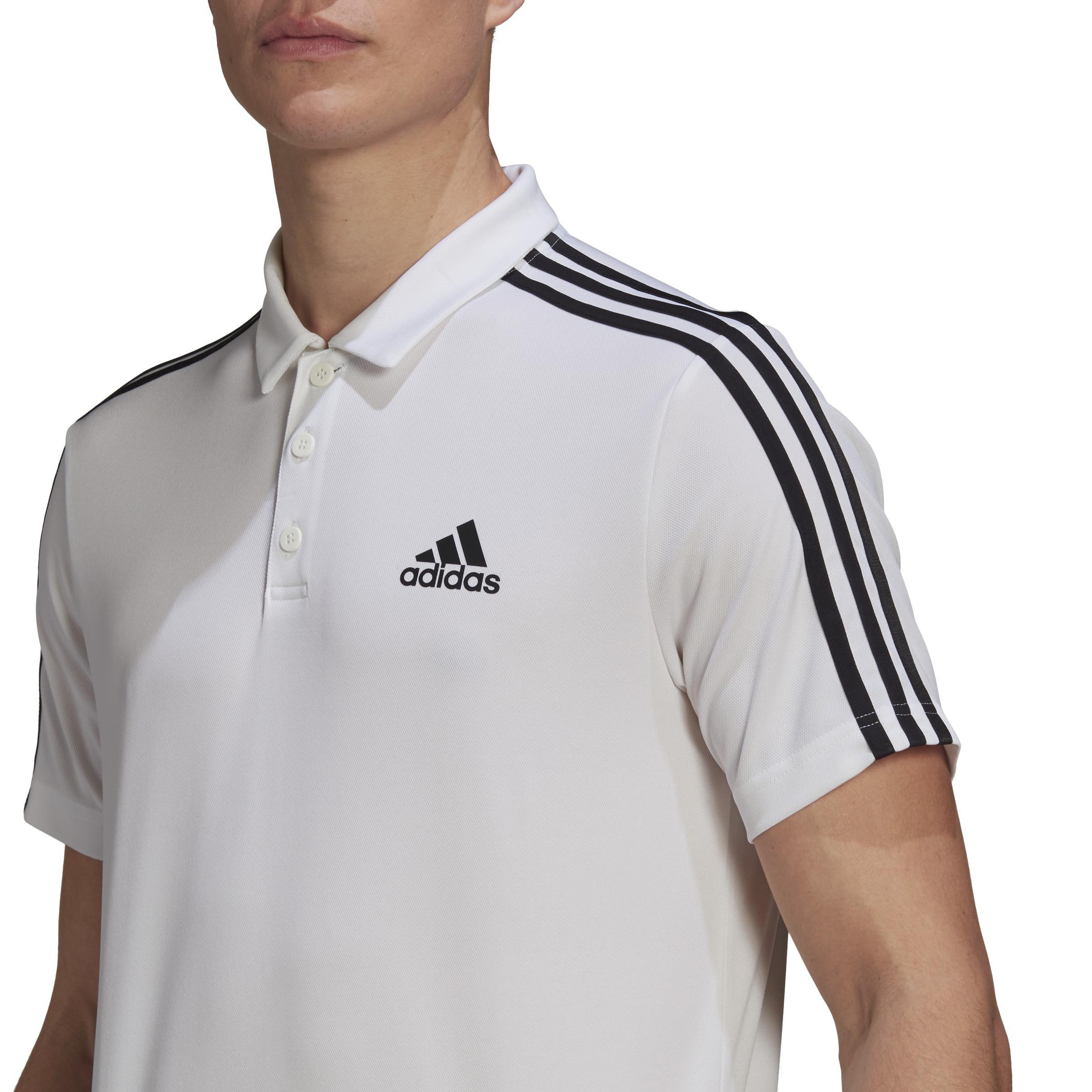 Primeblue Designed To Move Sport 3-Stripes Polo Shirt, White, A901_ONE, large image number 12