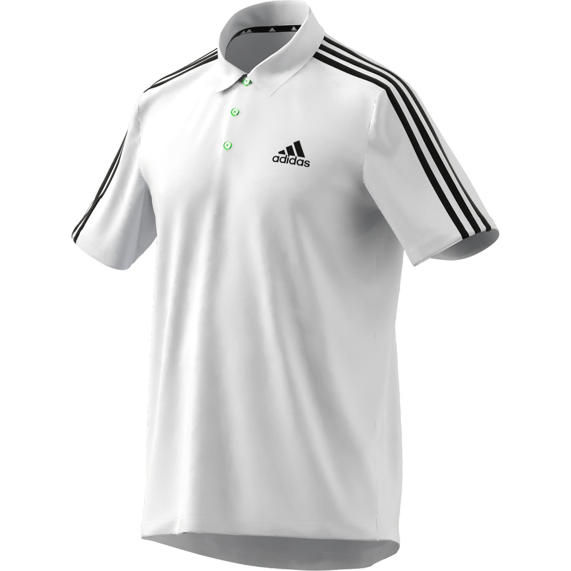 Primeblue Designed To Move Sport 3-Stripes Polo Shirt, White, A901_ONE, large image number 17