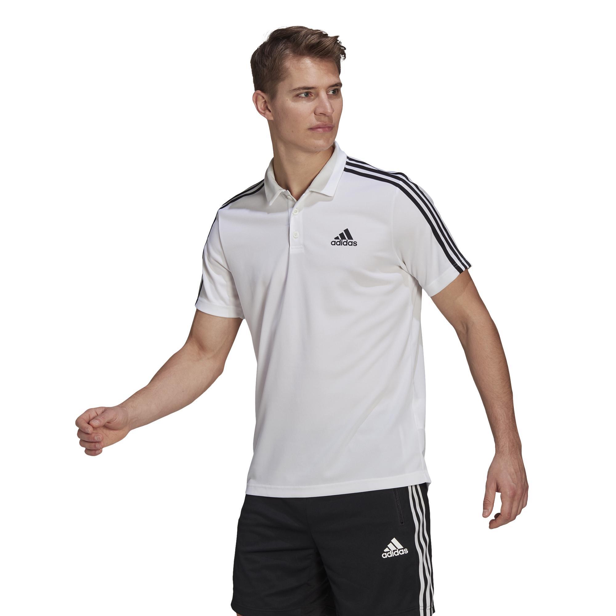 Primeblue Designed To Move Sport 3-Stripes Polo Shirt, White, A901_ONE, large image number 39