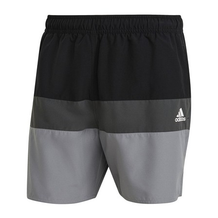 Men Short-Length Colorblock Swim Shorts, Black, A901_ONE, large image number 4