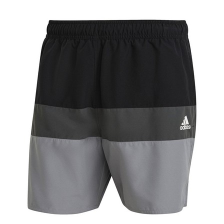 Men Short-Length Colorblock Swim Shorts, Black, A901_ONE, large image number 5