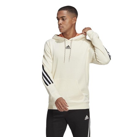 Men Adidas Sportswear 3-Stripes Tape Summer Hoodie, White, A901_ONE, large image number 1