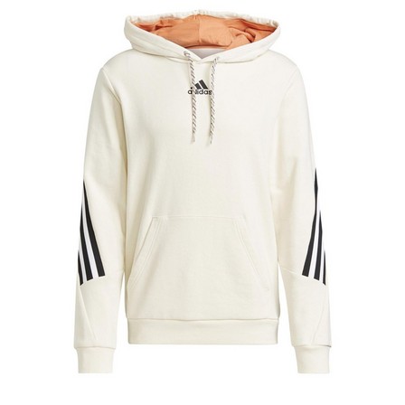 Men Adidas Sportswear 3-Stripes Tape Summer Hoodie, White, A901_ONE, large image number 2