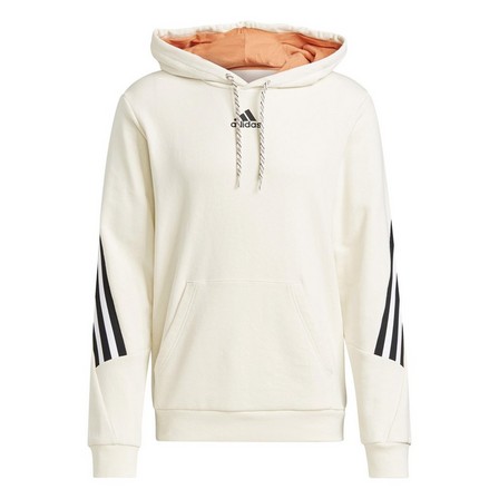 Men Adidas Sportswear 3-Stripes Tape Summer Hoodie, White, A901_ONE, large image number 5