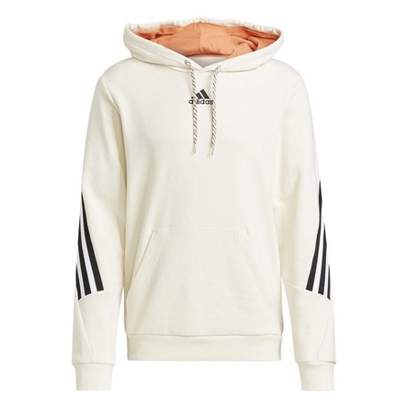 Men Adidas Sportswear 3-Stripes Tape Summer Hoodie, White, A901_ONE, large image number 7